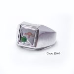 انگشتر نقره مردانه حرز - زمرد - کد 22010