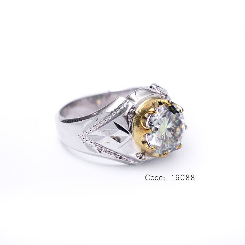 6922e88cb922d انگشتر نقره مردانه موزانایت - کد 16088 - Image 1