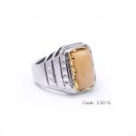 انگشتر نقره مردانه اوپال سفید - کد 23015