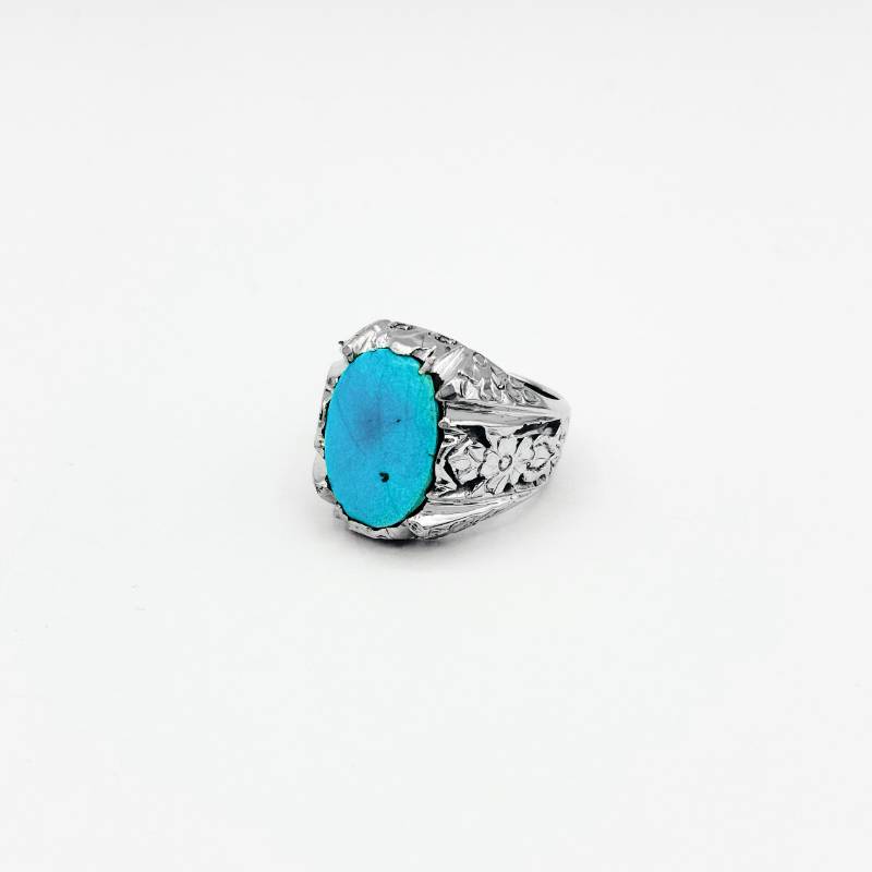 69494b769df54 انگشتر نقره مردانه فیروزه - کد 11495 - Image 1