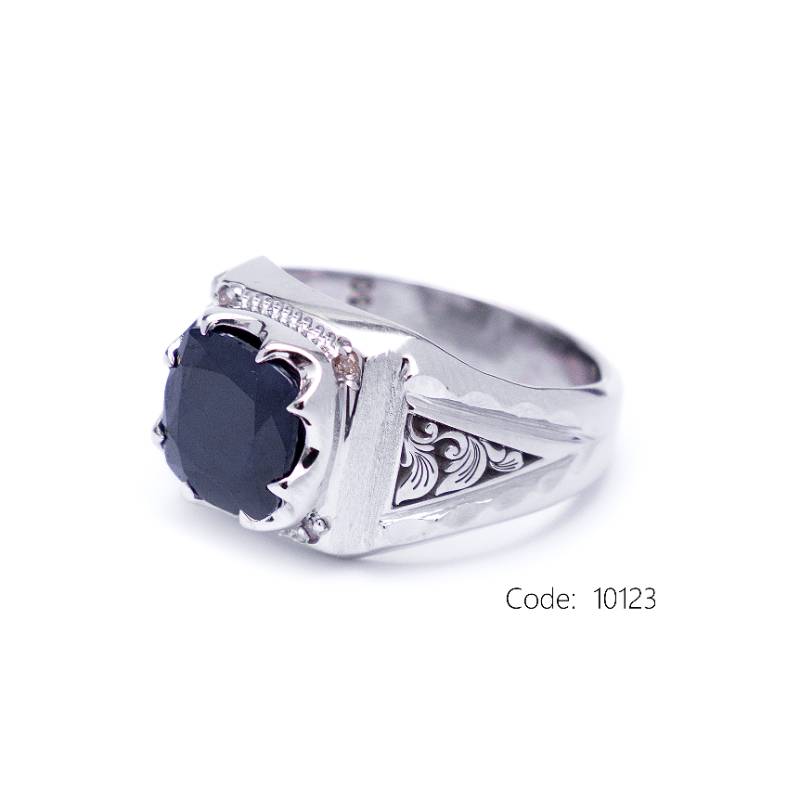 694ff434b5440 انگشتر نقره مردانه یاقوت کبود - کد 10123 - Image 1